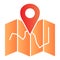 Map location flat icon. Map with pin color icons in trendy flat style. Travel gradient style design, designed for web