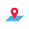 Map location icon, location point, map pointer, flat design, vector, illustration