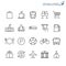 Map and location outline icon set