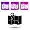 Map and location pin icon . Simple glyphvector of Travel purple set for UI and UX, website or mobile application
