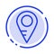 Map, Location, School Blue Dotted Line Line Icon