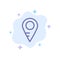 Map, Location, School Blue Icon on Abstract Cloud Background