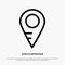 Map, Location, School Line Icon Vector