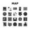 Map Location System Collection Icons Set Vector