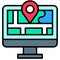 Map and location, Telecommuting or  remote work icon