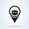 Map Location User and Group. Simple vector modern icon design illustration