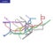 Map of the London metro subway. Template of city transportation