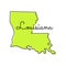 Map of Louisiana Vector Design Template.