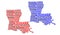 Map of Louisiana - vector illustration