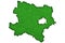 Map of Lower Austria on green felt