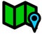 Map and map marker symbol. Navigation concept icon.