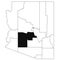 Map of Maricopa County in Arizona state on white background. single County map highlighted by black colour on Arizona map. UNITED