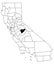 Map of mariposa County in California state on white background. single County map highlighted by black colour on California map.