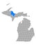 Map of Marquette in Michigan