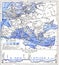 Map of the Mediterranean Sea and Other Waters of Europe, vintage