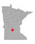 Map of Meeker in Minnesota