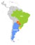 Map of MERCOSUR countires. South american trade association. Highlighted member states Brazil, Paraguay, Uruguay and