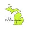 Map of Michigan Vector Design Template.
