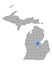 Map of Midland in Michigan