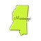 Map of Mississippi Vector Design Template.