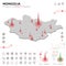 Map of Mongolia Epidemic and Quarantine Emergency Infographic Template. Editable Line icons for Pandemic Statistics