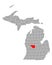 Map of Montcalm in Michigan