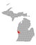 Map of Muskegon in Michigan