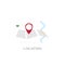 Map navigation app geo tag location position concept line style isolated