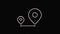 Map navigation glitch icon isolated on dark background. Outline web icon. Motion graphics.