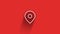 Map navigation long shadow icon isolated on red background. Outline web icon. Motion graphics.