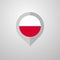 Map Navigation pointer with Poland flag design vector