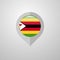 Map Navigation pointer with Zimbabwe flag design vector