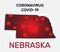 Map of Nebraska state and coronavirus infection.