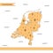 The map of the Netherlands in flat line style