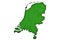 Map of Netherlands on green felt