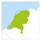 Map of Netherlands green highlighted with neighbor countries