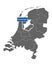 Map of the Netherlands with road sign Amsterdam