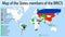 The map of new members join the BRICS group.
