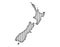 Map of New Zealand on corrugated iron,