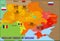 Map of the NPP of Ukraine. Zaporozhye NPP presents a risk of radioactive contamination in combat conditions. NUCLEAR POLLUTION