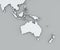 Map of Oceania, white geographic map. Cartography, geographical atlas