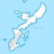 Map of Okinawa Island, Japan