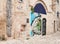 A map of old Jaffa painted on the wall of a house in Kedumim Square - Kikar Kedumim in old Yafo in Israel