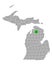 Map of Otsego in Michigan