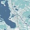 Map of Oulu, Finland. Detailed city map, metropolitan area