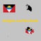 Map outline and flag of Antigua and Barbuda, A horizontal tricolor of black, blue and white, with two red triangles.