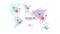 Map of pandemia spread Coronavirus, MERS-Cov, COVID-19, Novel coronavirus, 2019-nCoV. Global outbreak biological hazard