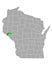 Map of Pepin in Wisconsin