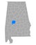 Map of Perry in Alabama