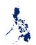 Map of the Philippines in blue colour